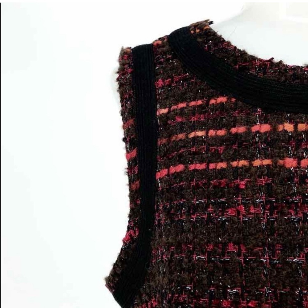 Kate Spade Tweed Sparkle So Foxy Bittersweet Sheath Mini Dress 4 Red Black - Picture 6 of 11
